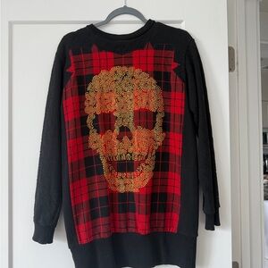 Philipp Plein Crystal Plaid Sweatshirt- Barely Worn- All Stones Intact
